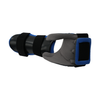 Gray and blue RCAI dorsal resting hand orthosis with finger separators, adjustable black straps, made in the USA, best.