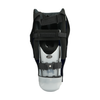 Black and white Respond ROM BKA rigid dressing with adjustable straps and molded plastic support, made in the USA, RCAI,.