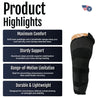 RCAI single panel knee immobilizer with soft foam padding and aluminum stays promoting comfort, support, and motion.