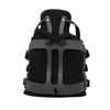 Gray and black TLSO orthopedic brace with adjustable straps and padded sections, made in the USA, designed for B2B.