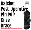 Ratchet post-operative knee brace with adjustable ROM and breathable black straps, made in the USA, RCAI, best orthopedic.