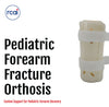 White pediatric forearm fracture orthosis with two adjustable straps, made in the USA, best orthopedic braces by RCAI for.