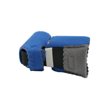 Blue and gray padded baby foot orthosis brace with adjustable straps, made in the USA, best orthopedic braces by RCAI, ideal .