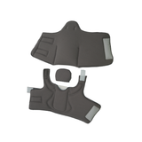 Dark gray orthopedic brace accessory kit with adjustable straps and soft padding, made in the USA by RCAI, ideal for B2B.