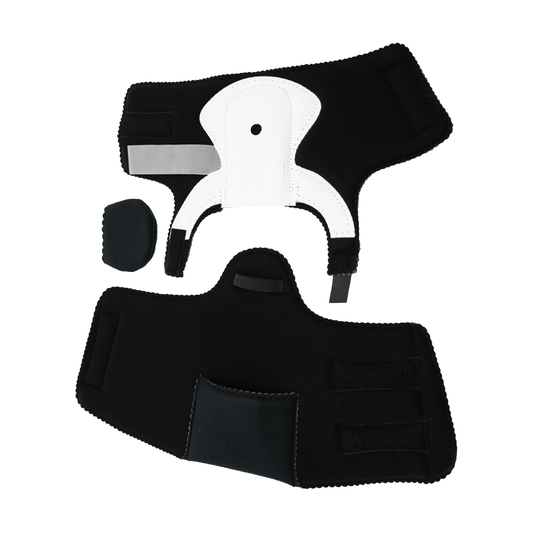 Black and white MPO 2000 Active Accessory Kit with adjustable straps and padded sections, made in the USA, best orthopedic.
