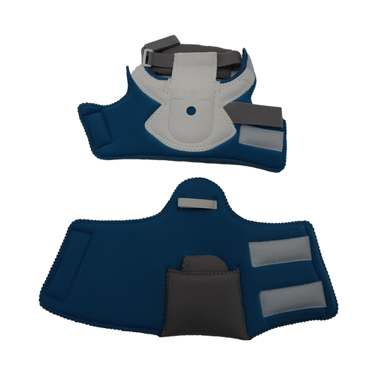 Blue and gray MPO2000 Accessory Kit orthopedic brace components with adjustable straps, made in the USA, RCAI B2B.
