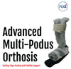Advanced Multi-Podus Orthosis with ambulatory attachment, soft gray padding, adjustable straps, made in the USA, rcai, best.