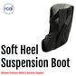 Black Soft Heel Suspension Boot with padded cushioning and adjustable straps, made in the USA by RCAI, best orthopedic.