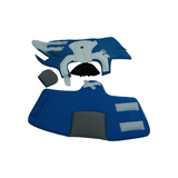 Blue and gray Dorsi-Flexion MPO Accessory Kit components for orthopedic braces, made in the USA, RCAI, ideal for B2B.