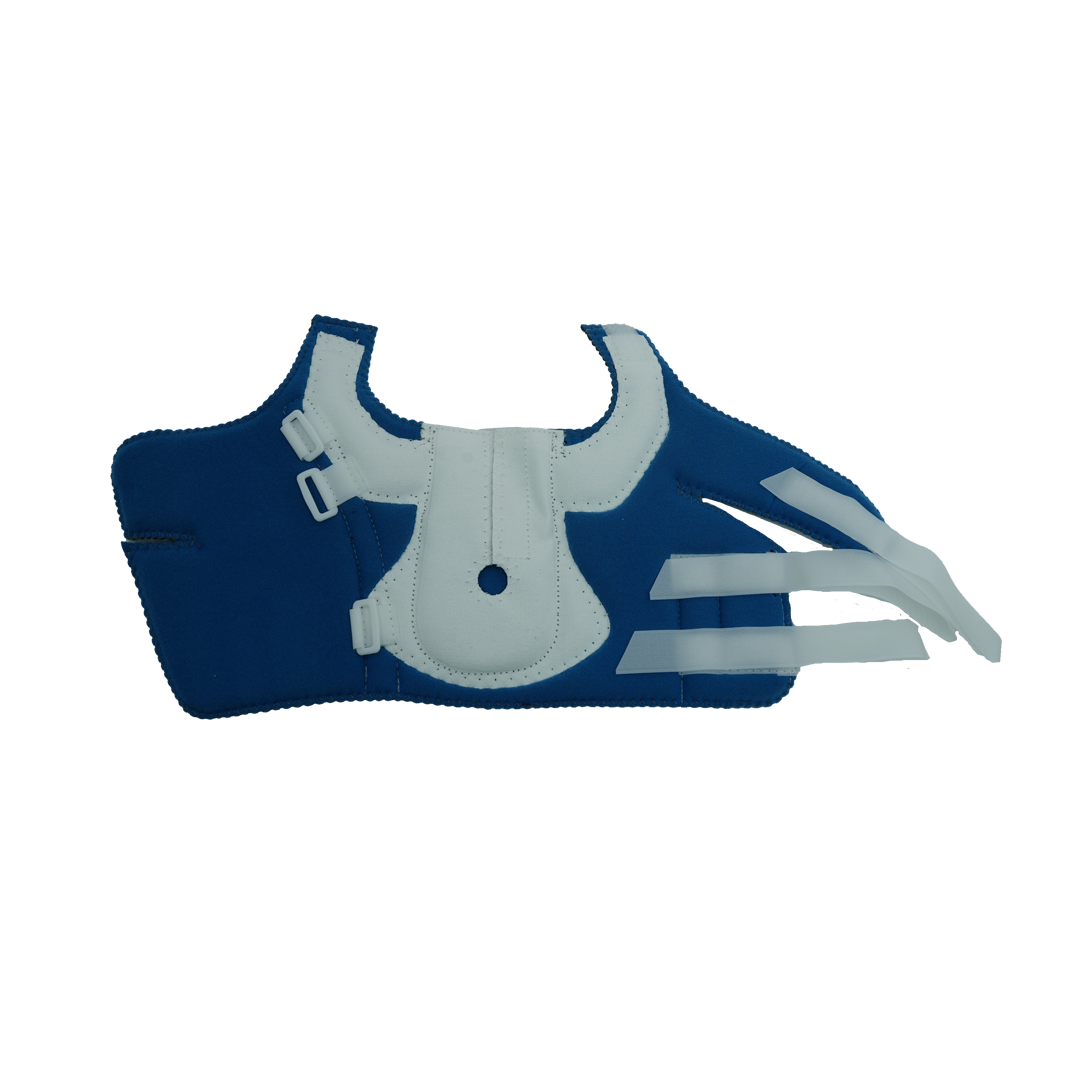 Blue and white Dorsi-Flexion MPO accessory brace with adjustable straps, made in the USA, best orthopedic braces by RCAI,.