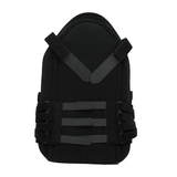 Black short front TLSO brace with three horizontal adjustable straps and dual shoulder straps, made in the USA, best.