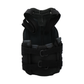 Black Short Front TLSO brace with adjustable straps and padded support, designed for ergonomic fit, made in the USA, ideal.