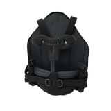 Black RCAI TLSO orthopedic back brace with adjustable straps and padded front, made in the USA, best orthopedic braces for.