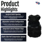 Black Short Front TLSO brace with adjustable lordosis settings, elastic side pull compression straps, and integrated lateral .