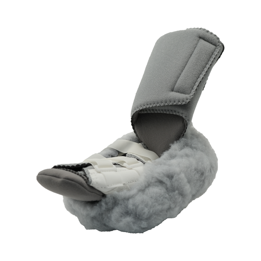 Gray Phase II Multi Podus System orthopedic brace with soft padded strap and plush cushioning, made in the USA, RCIA, B2B.
