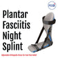 Gray and black RCAI plantar fasciitis night splint with adjustable straps and cushioned foot support, made in the USA, best.