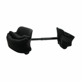 Black pediatric abduction bar with padded foam supports and adjustable metal connecting rod, made in the USA, best.