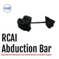 Black padded abduction bar with adjustable metal rod, designed for pediatric and adult support, made in the USA, best.