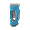 Blue and gray Premier Elbow Orthosis with padded interior and adjustable straps, made in the USA, RCAI, B2B orthopedics.