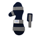 Navy blue resting hand orthosis with gray adjustable straps and rcaI label, made in the USA, best orthopedic braces for b2b.