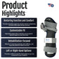 Resting hand orthosis with adjustable gray straps and secure grip, designed for customizable fit and support, made in the.