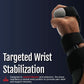 Black Contour Hand Recycled Thermoplastic brace securing wrist with adjustable straps, made in the USA, best orthopedic.
