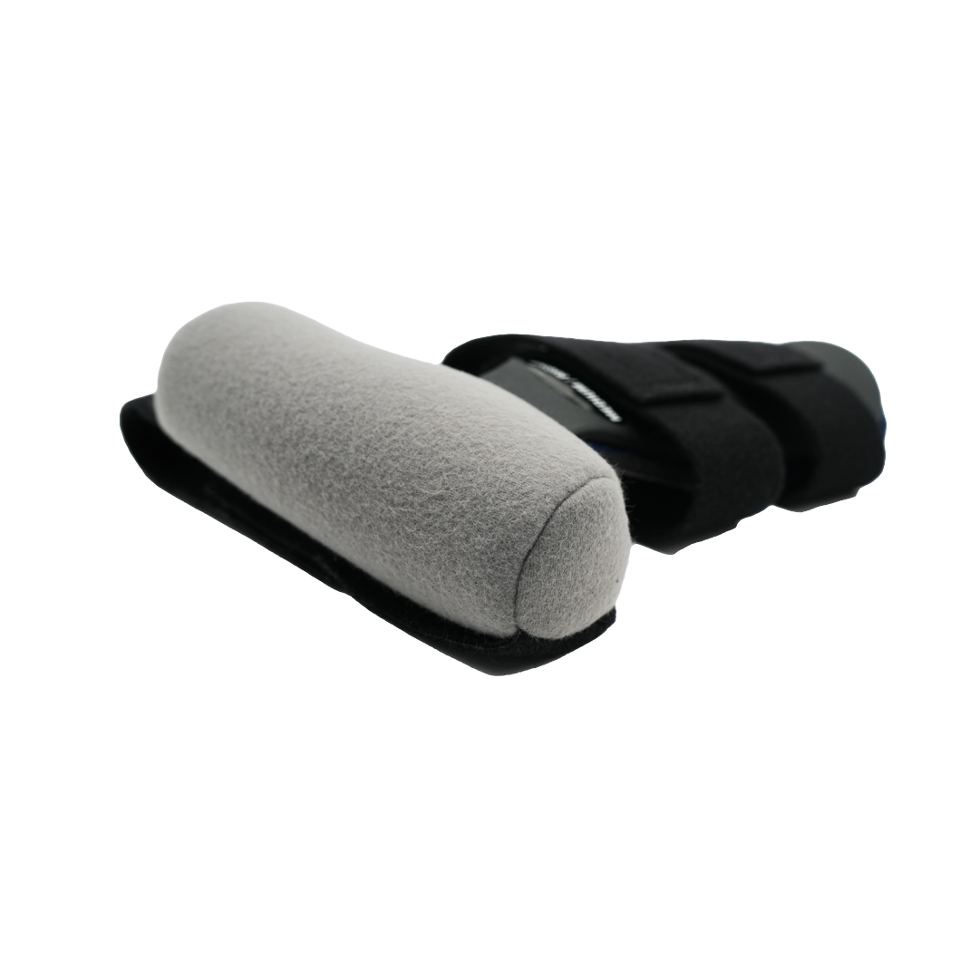 Gray contoured hand brace with black adjustable straps, made in the USA, RCAI b2b orthopedics wholesale, best orthopedic.