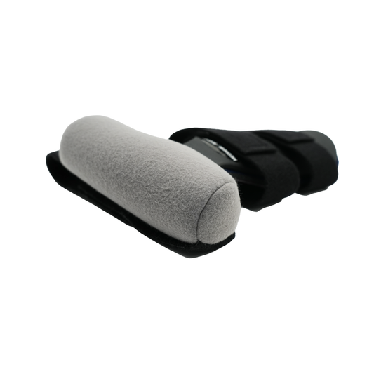 Gray contoured hand brace with black adjustable straps, made in the USA, RCAI b2b orthopedics wholesale, best orthopedic.