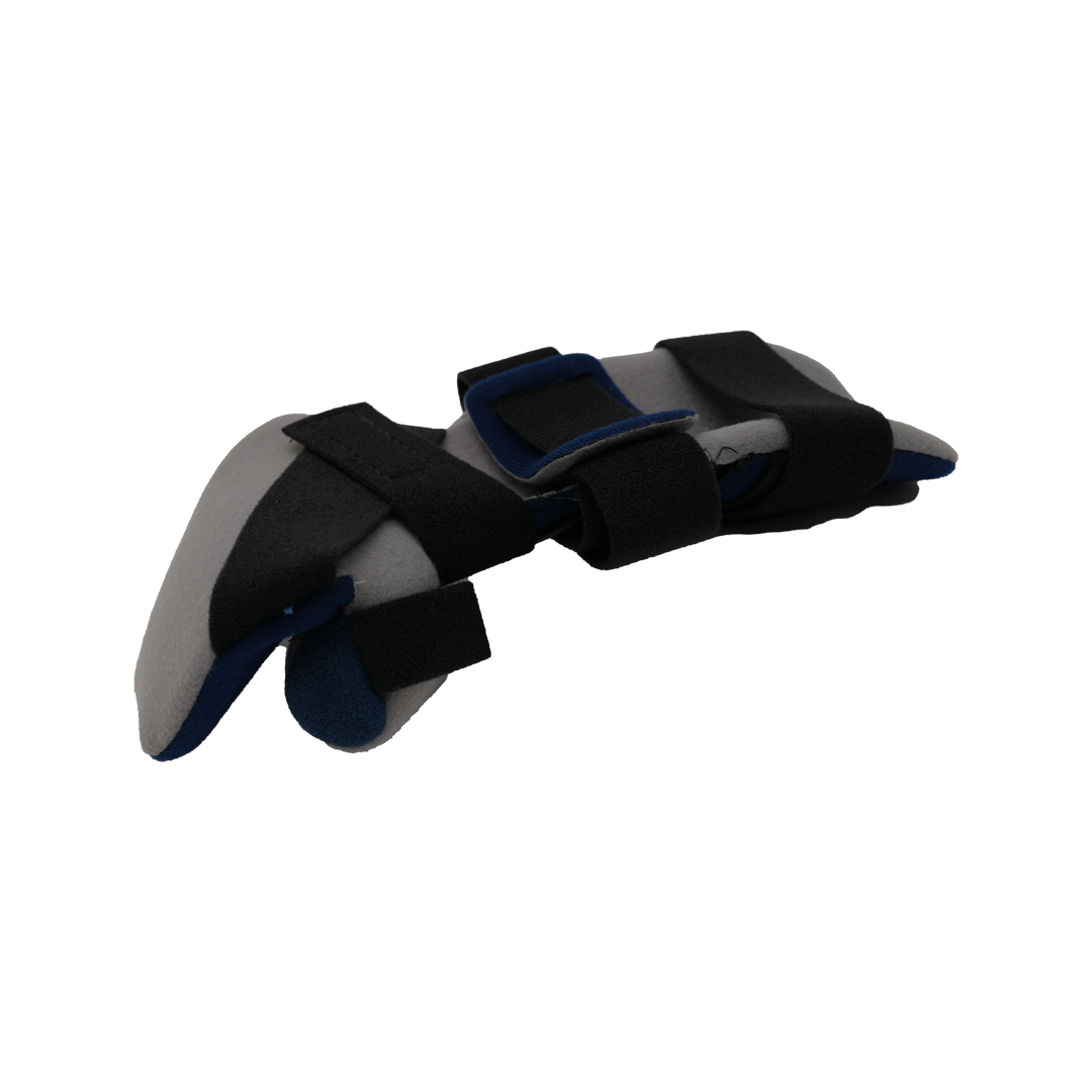 RCAI geriatric hand orthosis in black and blue with adjustable straps, made in the USA, best orthopedic brace for B2B.