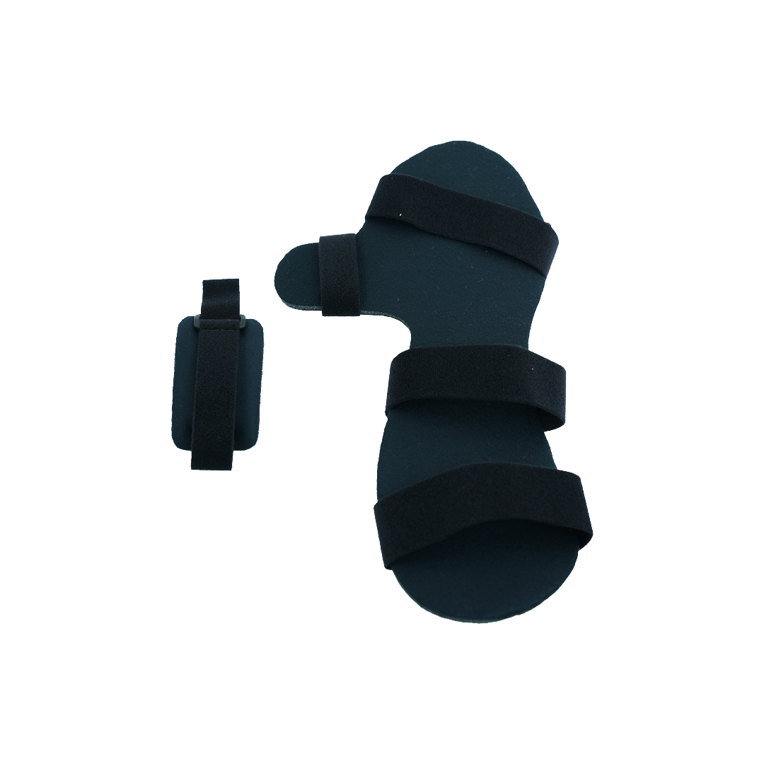 Black neutral thumb resting hand orthosis accessory kit with adjustable Velcro straps, made in the USA, RCAI, best.