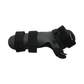 Black RCAI neutral thumb resting hand splint with adjustable Velcro straps, made in the USA, ideal for B2B orthopedics.