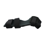 Black RCAI neutral thumb resting hand splint with three adjustable black straps, contoured shape for wrist and thumb.