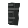Black bariatric knee immobilizer with four adjustable gray straps and hook-and-loop closures, made in the USA, premium.