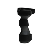 Black RCAI wrist drop orthosis with three adjustable hook-and-loop straps, made in the USA, best orthopedic brace for B2B.