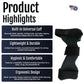 Black RCAI Wrist Drop Orthosis with universal cuff, breathable fabric, ergonomic design, made in the USA, best orthopedic.