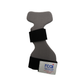 Gray dorsal carpal tunnel splint with contoured shape and two black adjustable straps, labeled rcai, made in the USA, ideal.