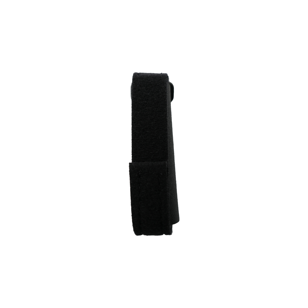 Black dorsal carpal tunnel splint accessory strap with hook-and-loop closure, made in the USA, RCAI, B2B orthopedics.
