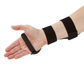 Black RCAI dorsal carpal tunnel splint on wrist with adjustable hook-and-loop straps, made in the USA, best orthopedic.