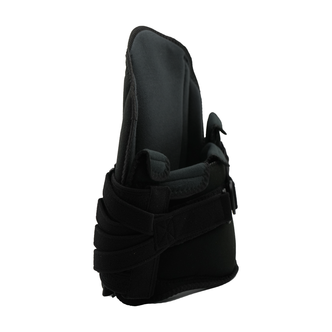 Black RCAI LSO orthopedic back brace with adjustable straps and cushioned support, made in the USA, ideal for B2B.