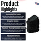 Black RCAI LSO orthopedic brace with removable side panels, adjustable strapping system, and moisture-wicking washable.
