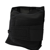 Black Control Fit LSO orthopedic brace with adjustable Velcro straps, breathable mesh fabric, and sturdy support panels,.