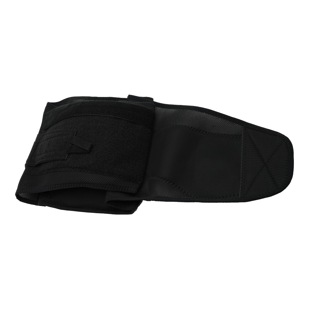 Black Control Fit LSO lumbar support brace made in the USA, featuring adjustable straps and durable materials, designed for.