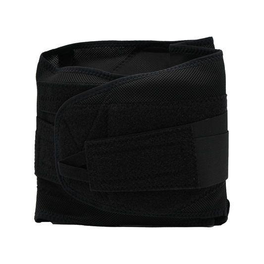 Black Control Fit LSO orthopedic brace with adjustable Velcro straps, made in the USA, designed for RCAl and B2B orthopedics .