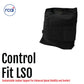 Black lumbar support brace with adjustable straps and hook-and-loop closures, designed for stability, made in the USA by.