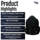 Black RCAI TLSO short front brace with modular thermoplastic Kydex panels, adjustable lordosis options, and detachable.