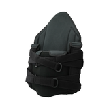 Black RCAI TLSO orthopedic brace with adjustable padded straps and contoured rigid shell, made in the USA, best orthopedic.