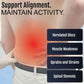 Universal LSO lumbar support brace worn around waist on bare skin, highlighting red area of lower back pain, made in the.