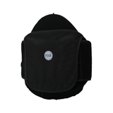 Black Universal LSO orthopedic brace with adjustable side straps, made in the USA, rcai logo, designed for B2B orthopedics.