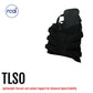 Black TLSO brace with adjustable straps, lightweight thoracic and lumbar support, made in the USA, rcaI b2b orthopedics.