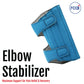 Blue pediatric elbow stabilizer with adjustable Velcro straps, soft padded interior, made in the USA, RCAI, best orthopedic.